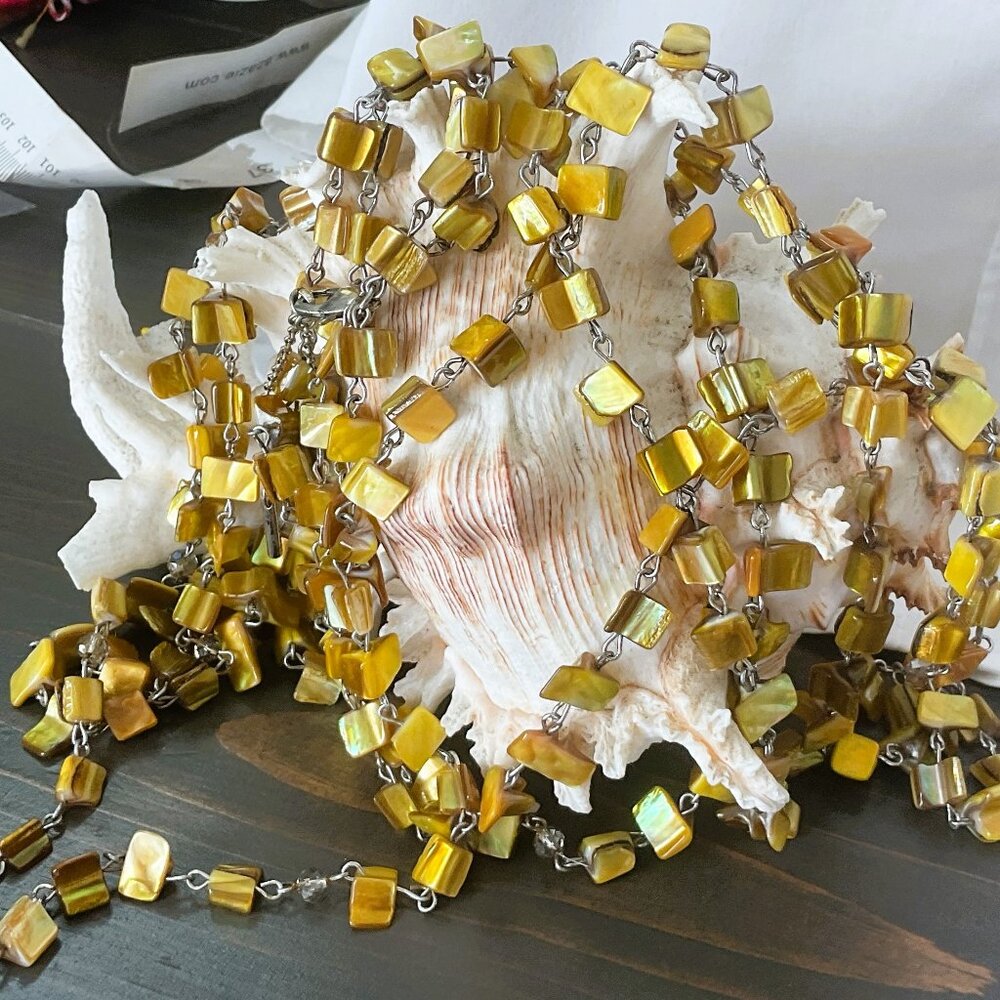 Amber beaded retro necklace